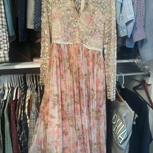 Floral Sequin Long Sleeve Dress